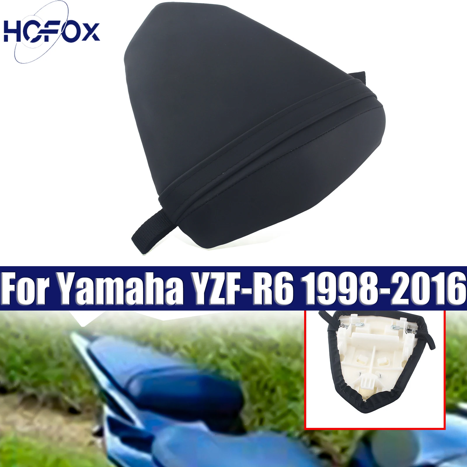 

New Motorcycle Faux Leather Rear Passenger Seats For Yamaha YZF-R6 1998-2016