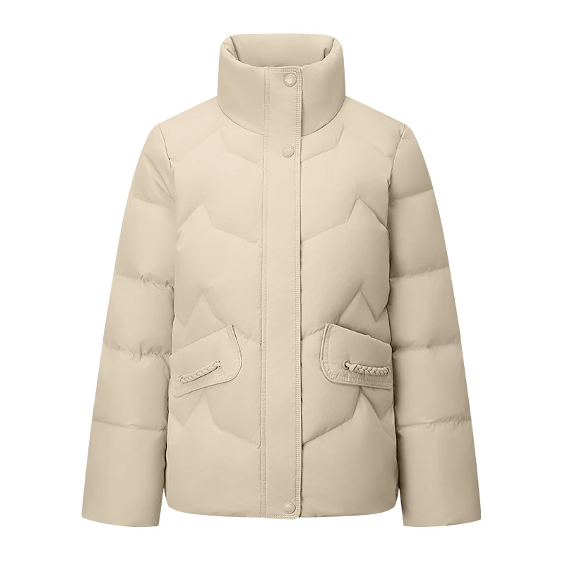 Chericom Kurze Daunenjacke für Damen, 2022, Winter, Stehkragen, schick, Pendeln, jugendliche Mode, isoliert, solide Oberbekleidung, Y309170Y