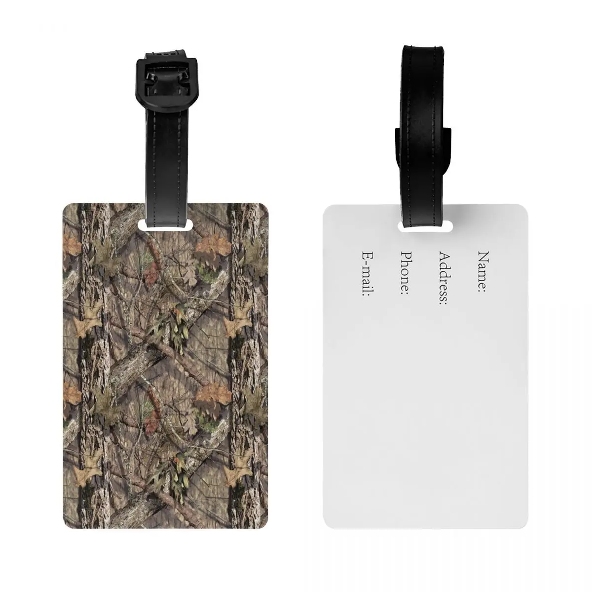 Custom Hunting Camo Tree Camouflage Pattern Luggage Tag Suitcase Baggage Privacy Cover ID Label