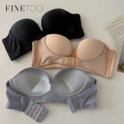 FINETOO Front Closure Strapless Bra For Woman Sexy Invisible Bras Underwear Female Push Up Brassiere One-piece Wireless Bralette