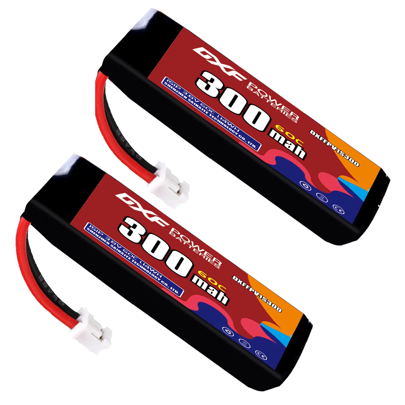 

DXF Lipo 1S Battery 3.8V 300mAh 60C with XT30 XT60 JST Plug For Quadcopter Helicopter Drone Airplane FPV