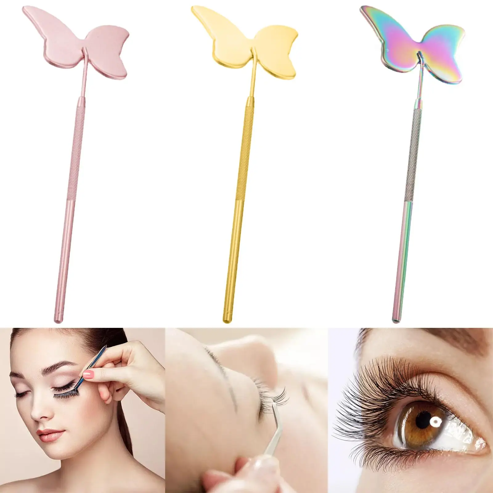 Large Butterfly Shape Eyelash Extension Mirror Stainless Steel Wide Applications