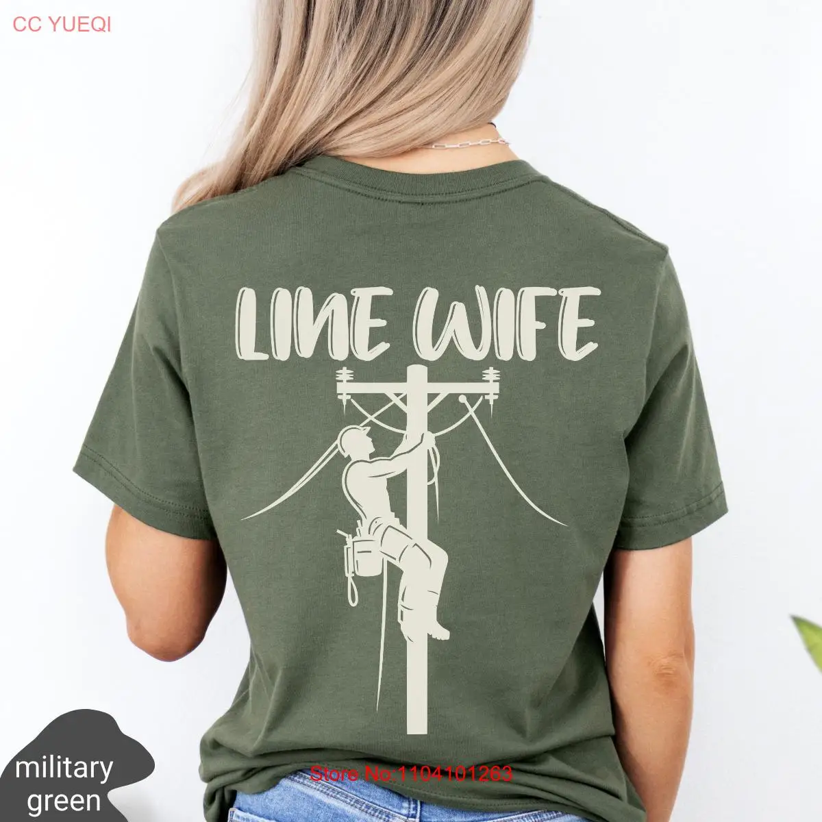

Line Wife T Shirt Lineman Power long or short sleeves
