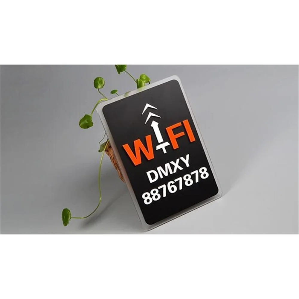 Wifi Wireless Network Sign Free Wall Sticker Broadband Internet Access Numbers Indicating Acrylic Decoration Stickers