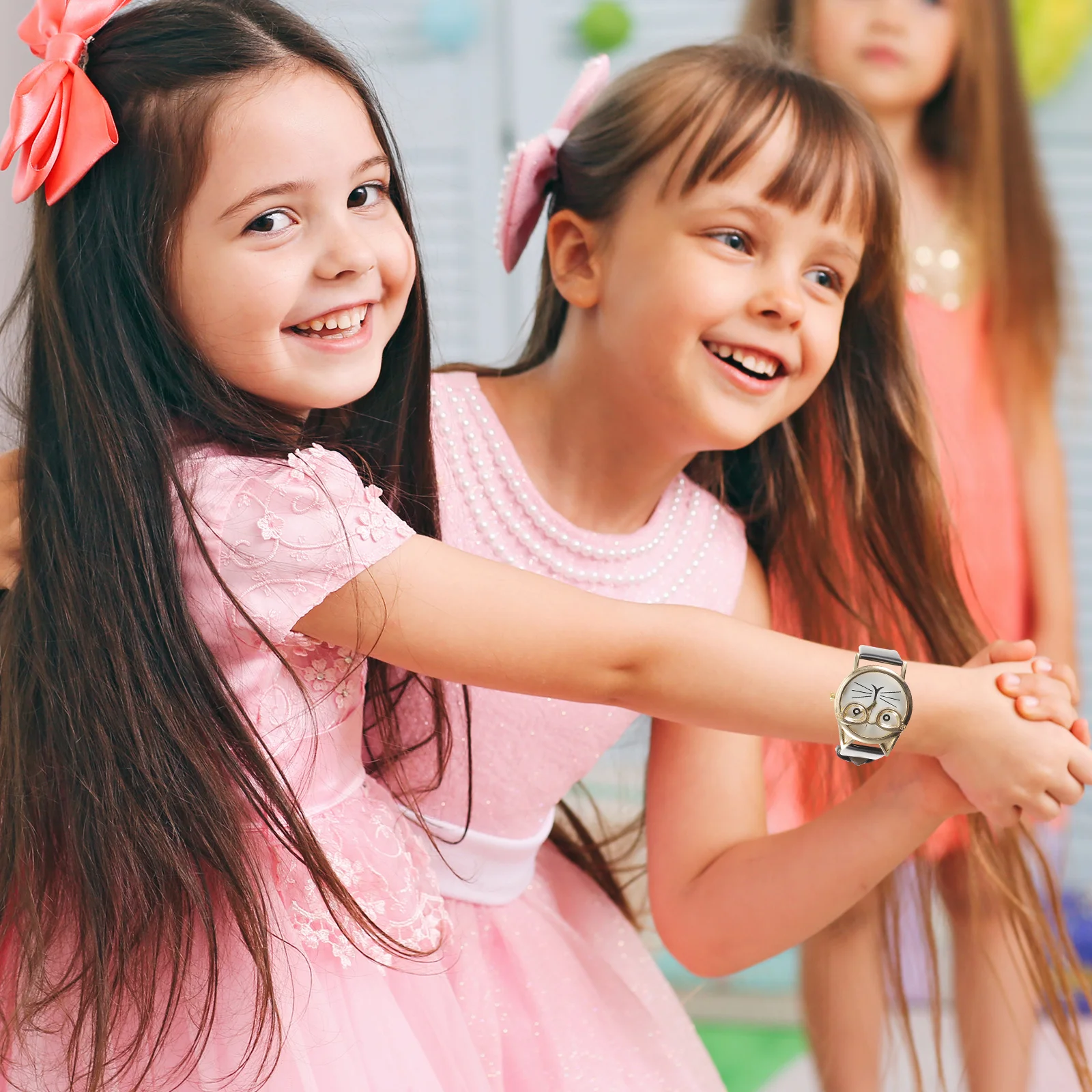 1Pcs High Quality Cat Quartz Watch for Children Comfortable PU Strap Wristwatch Perfect for Any Outfit Cat Pattern Watch