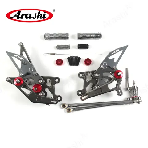 혼다 CBR600RR용 아라시 라이더 풋레스트, 조절식 리어셋 풋 페그 CBR 600 RR 2007 2008 리어 풋 레스트 CBR 600RR 07 08 CNC