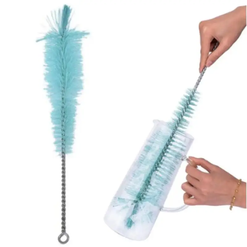 1pc Nylon Stiff Bristle Cleaning Brushes Sturdy Metal Handle For Wine Bottles Straws Brew Tubes Spout Cleaner Lab Glassware