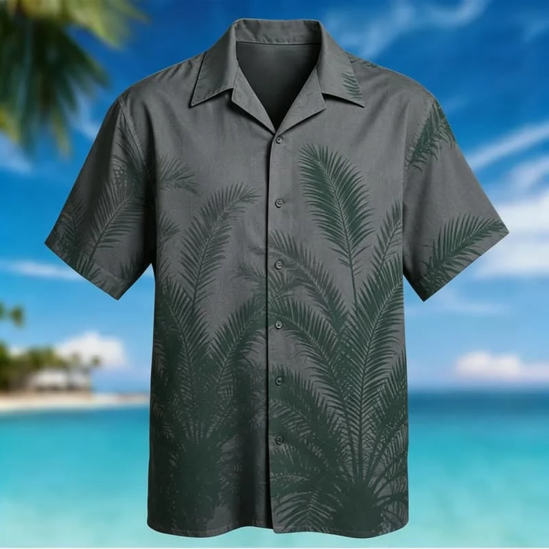 Summer Minimalist Plant Printed Collar Shirt Tequila Pineapple Banana Youth Versatile Short Sleeve