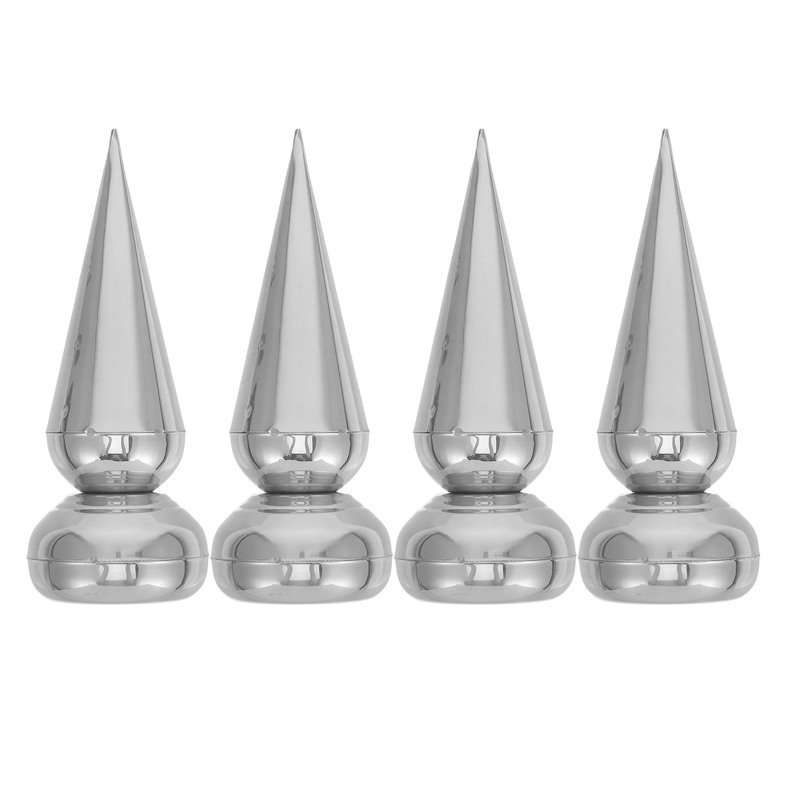 

4pcs Stainless Steel Gun Head 19mm Cone Fence Topper Black Metal Decorative Garden Yard Finials for Square Tubes