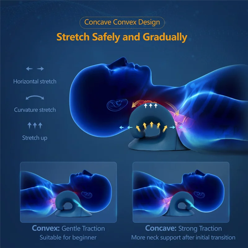 Para camilla de cuello para aliviar el dolor de cuello, almohada con dispositivo de tracción Cervical calentada con almohadilla térmica, almohada relajante de hombros