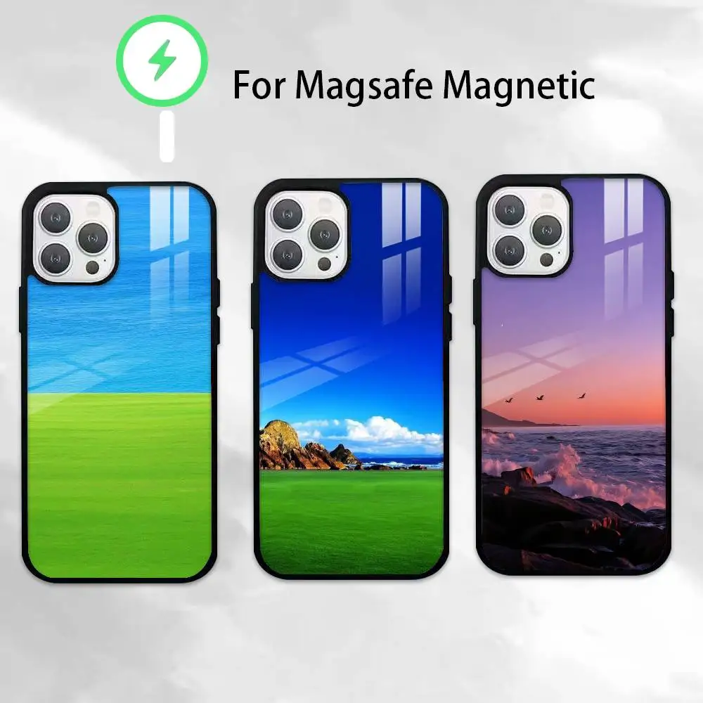 

natural scenery Phone Case For iPhone 14,16,15,13,17,12,Plus,Pro,Max Magnetic For Magsafe Frosted Cover