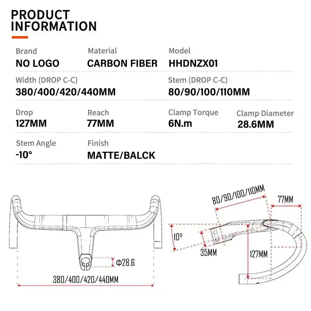 Carbon Bike Fully Internal Routing Road Bicycle HandleBar Di2 Matte Black Integrated Carbon Handlebar 380/400/420/440mm Cockpit