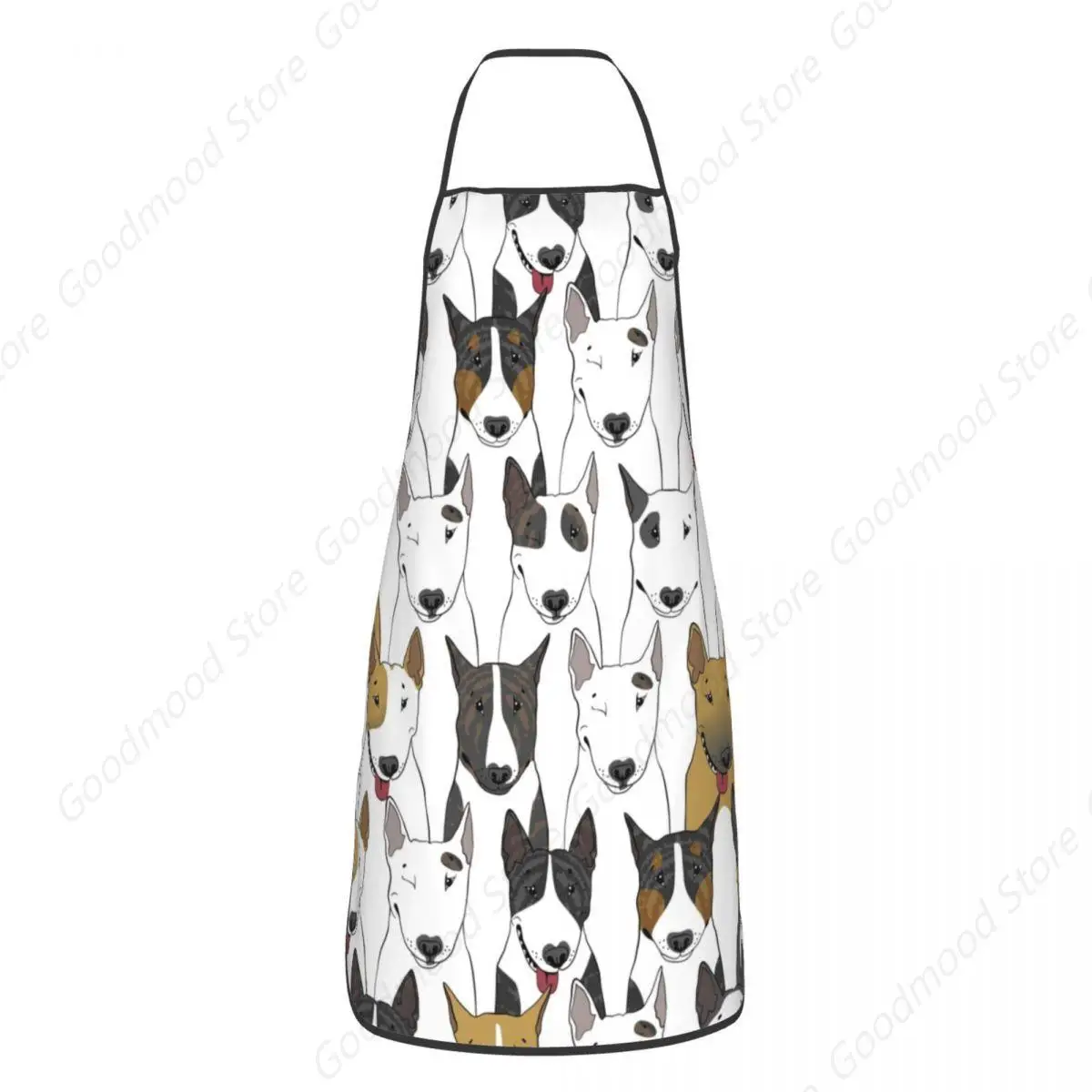 Funny Bull Terriers Pattern Aprons for Men Women Unisex Adult Chef Kitchen Cooking Pet Dogs Tablier Cuisine Painting