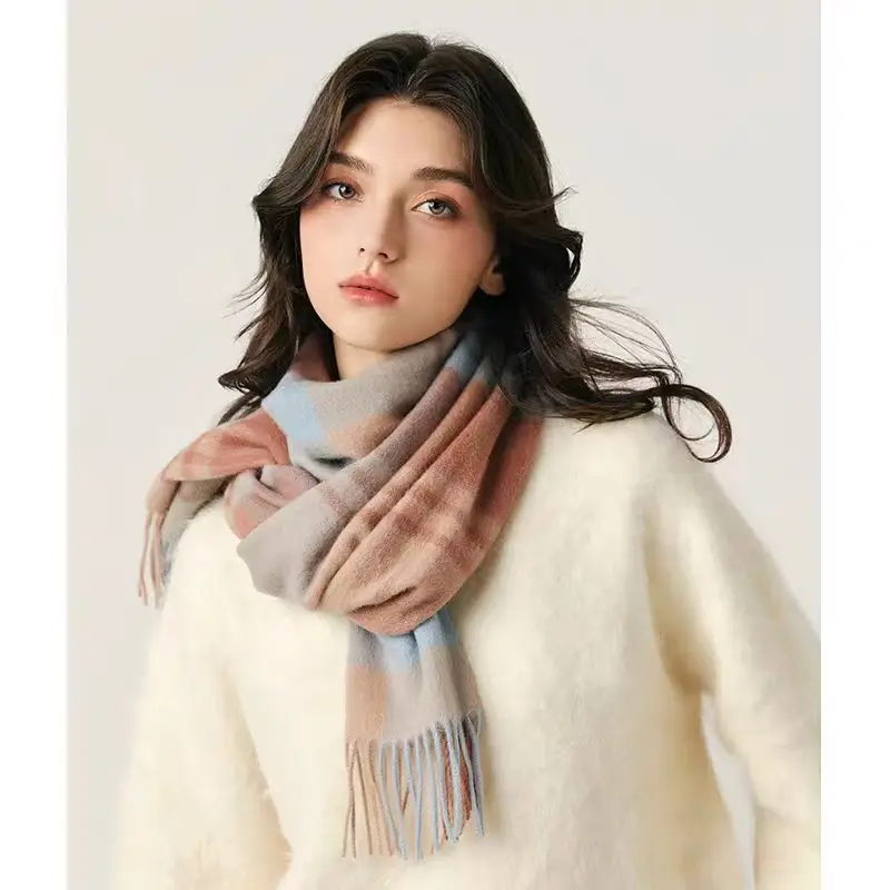 

Высококачественный шарф из 100% шерсти, женский модный классический мягкий кашемировый палантин, теплая термо-шаль для женщин на осень-зиму