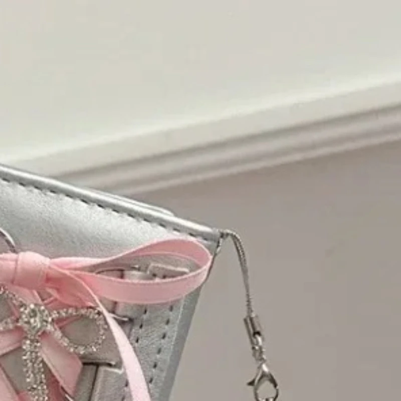 Sweet Wallets for Women Original Fashion Short Coin Purse Korean Style Casual New Cute Wallet Purse Y2k Strap-on Designer Silver