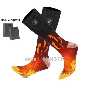 Calcetines calefactados de invierno para deportes al aire libre, calentador de pies térmico, esquí con funda de batería, esquí de moto de nieve cálido
