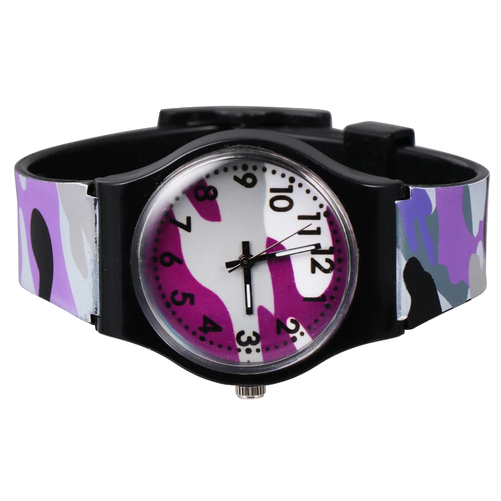 1Pcs Camouflage Kids Watch Cartoon with Comfortable Band Lightweight Large Numbers for School Travel Children Watch Fashion