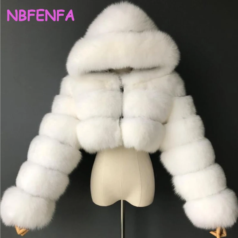 NBFENFA 2024 Winter New Fashion Women Faux Fur Coat Female Black Elegant Fluffy Thick Warm Artificial Fox Fur Jacket Outerwear