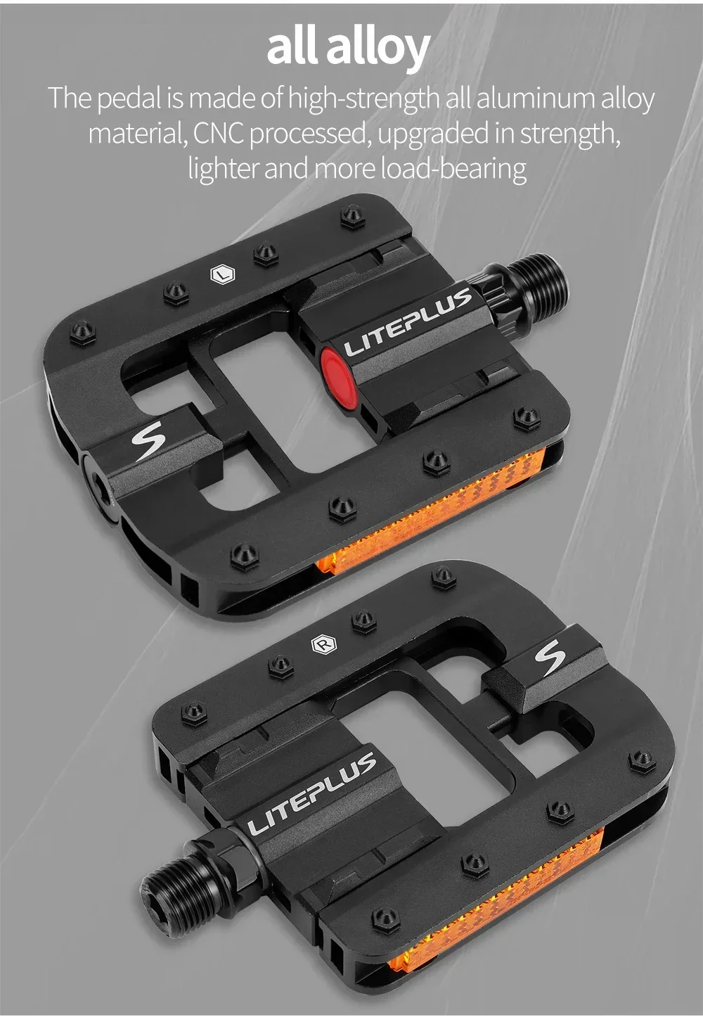Liteplus faltbare Fahrradpedale Slide aus massiver Aluminiumlegierung, schnell faltbare Fahrradpedale, BMX-Fahrrad-Klapppedale, Fahrradteile – Detail 3