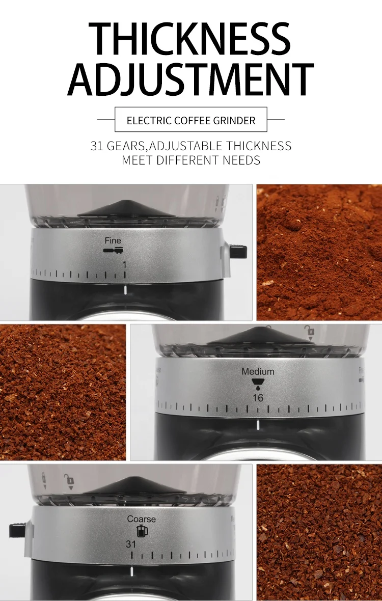 Factory Supplier 420 Stainless Steel Ethiopian Conical Commercial Coffee Bean Coffee Electric Grinder