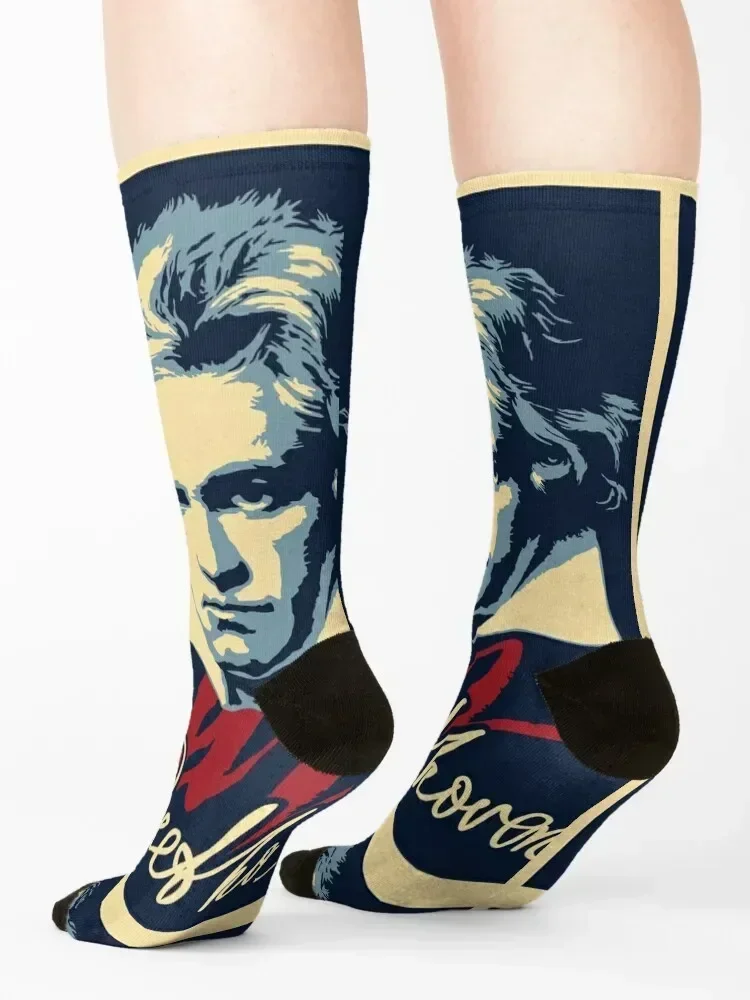 بيتهوفن الجوارب هدايا مضحكة عدم الانزلاق هدايا الهالوين رجل الجوارب النسائية عدم الانزلاق كرة القدم الشتاء الهدايا الفاخرة الرجال الجوارب النسائية