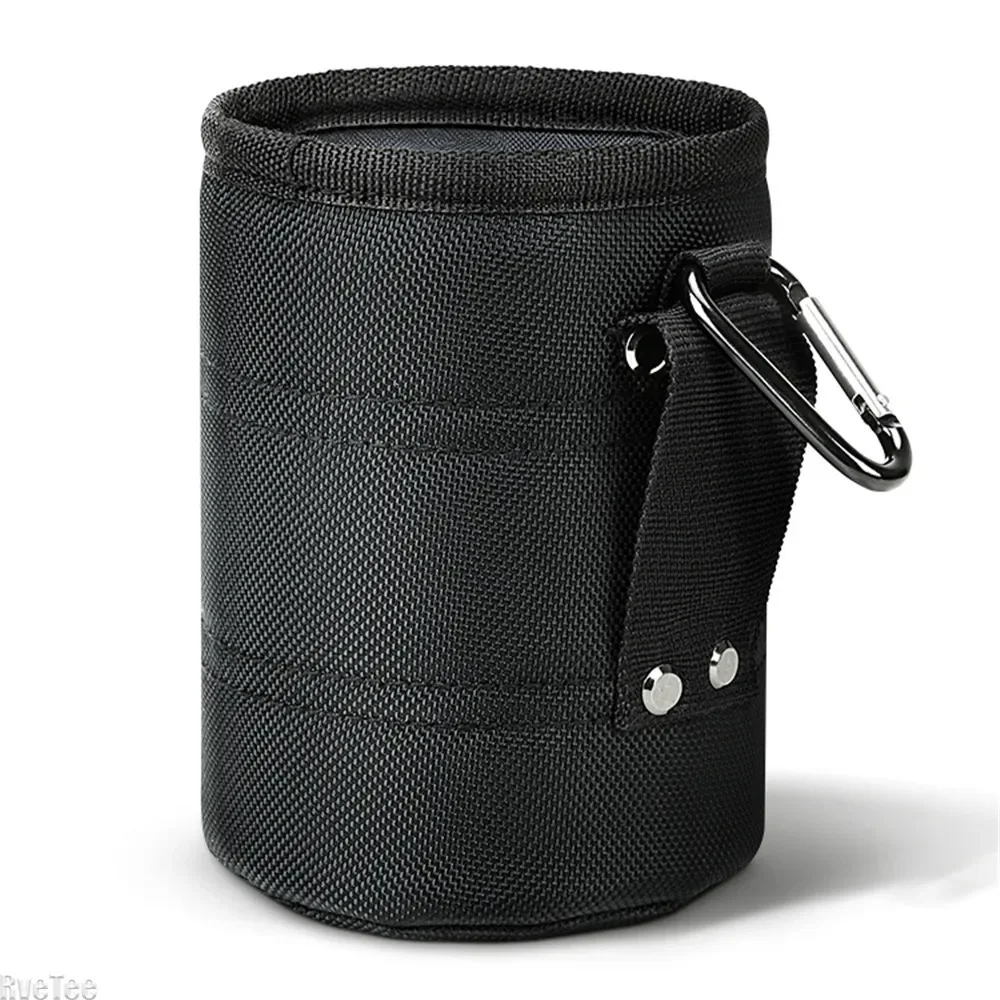 1680D Oxford Cloth Tool Bag Cylinder Nail Screw Storage Bag with Buckle Can Tighten Tool Bag for Carpenter Electrician