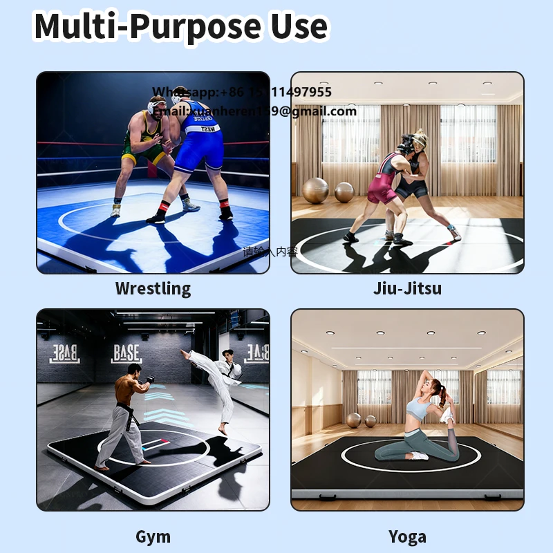 Lightweight Inflatable Wrestling Mats for Aikido Samurai Taekwondo Jiu-Jitsu Karate Training for Martial Arts