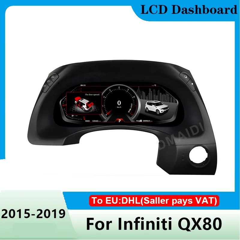 

Car Digital Dashboard Display Screen LCD Speedometer LINUX Instrument Cluster For Infiniti QX80 2015-2019