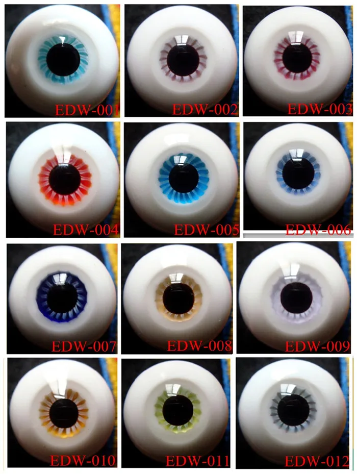Top Sale Cheap EDW Hand made BJD Doll Glass eye YOSD MSD SD doll eyes fit for All Size doll ,Factory sale directly Free shipping