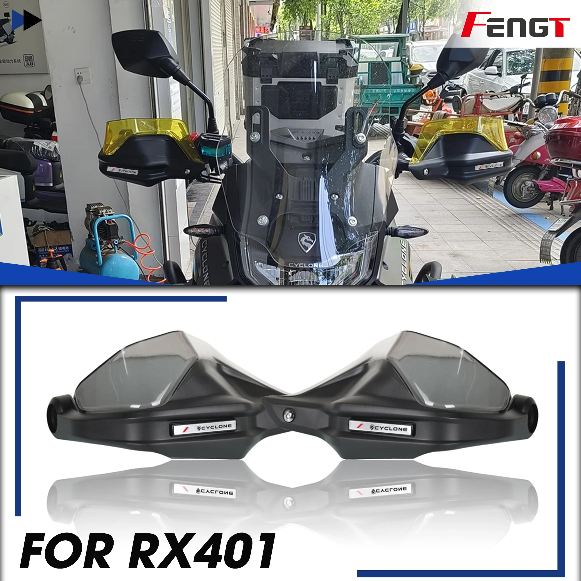 For ZongShen Cyclone RX401 Motorcycle RX 401 Handguard Hand Guards Shield with bracket Protector Windshield Handle Guard