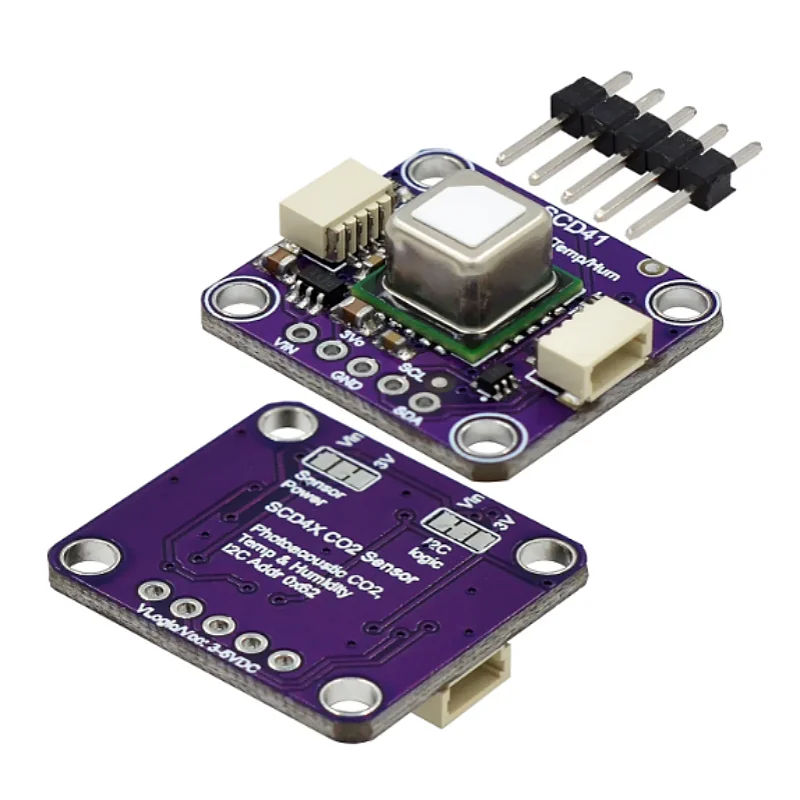 وحدة استشعار الغاز SCD40 SCD41 تكتشف اتصالات ثاني أكسيد الكربون والرطوبة 2 في 1 I2C