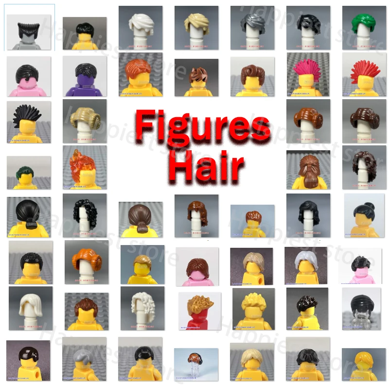 MOC City Figures Hair Human body Parts Building Blocks Figure Hairstyles Head Girl Boy City Character Accessories Brick Kid Toys