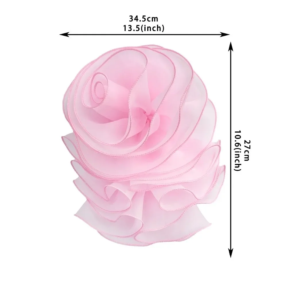 Fashion Multi-Layered Chiffon Rose Flower Pleated Puffy 3D Chest Flower DIY Handmade Clothing Decoration Corsage