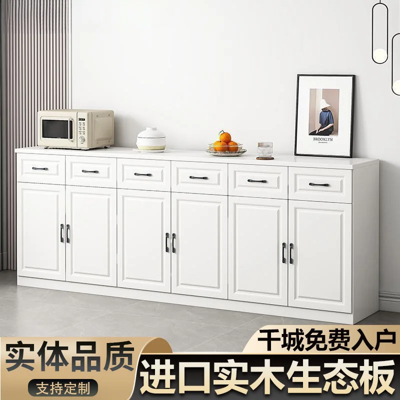 

Solid wood dining side cabinet Nordic modern simple kitchen cupboard shelf tea cabinet living room side cabinet locker