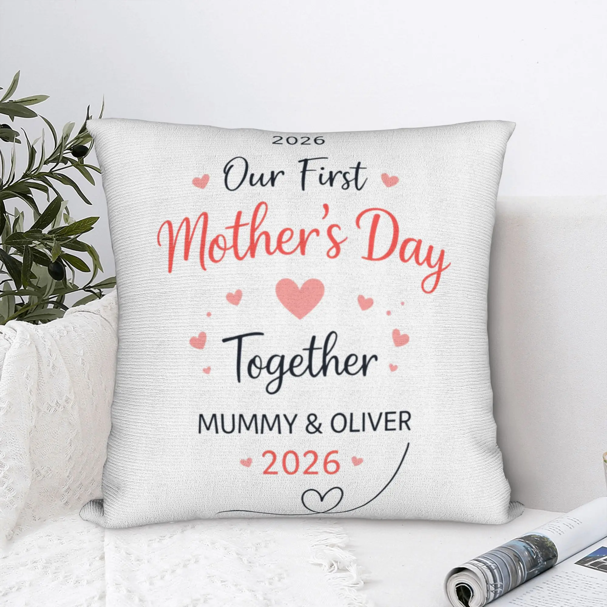 Our First Mothers Day Together Pillow Case  Print Pillow Cover For Sofa Bedroom Home Decor Cute Funny Pillowcases