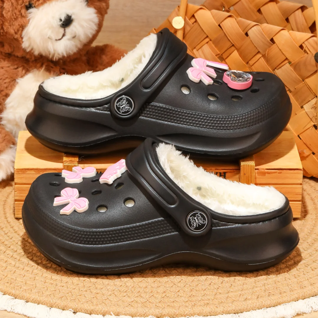 Kinder-Clogs und -Mules mit Fellfutter, leichte Garten-Schuhe mit Baumwollfutter, warme Hausschuhe für Jungen, Mädchen und Kleinkinder, 168. – Detail 19