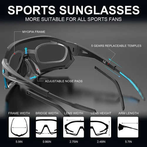 Imagen 2 del producto X-TIGER nuevas gafas de ciclismo MTB gafas de protección para bicicleta correr deportes de pesca hombres mujeres 5 lentes gafas de sol polarizadas para bicicleta