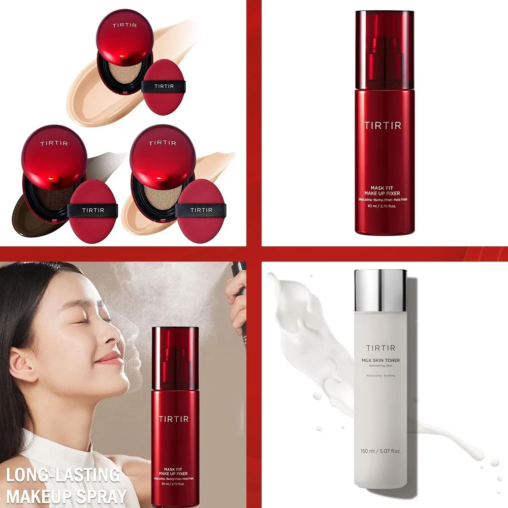 TIRTIR Cushion Foundation/Setting Spray/Milk Toner Intense Coverage Light Long-Lasting Adhesion Sunscreen Semi-matte Coverage