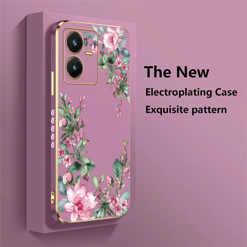 Custodia morbida in silicone moda per Vivo S18 S12 S10E S1 Pro S17 Pro S16E S15E Custodia protettiva antiurto fiore farfalla
