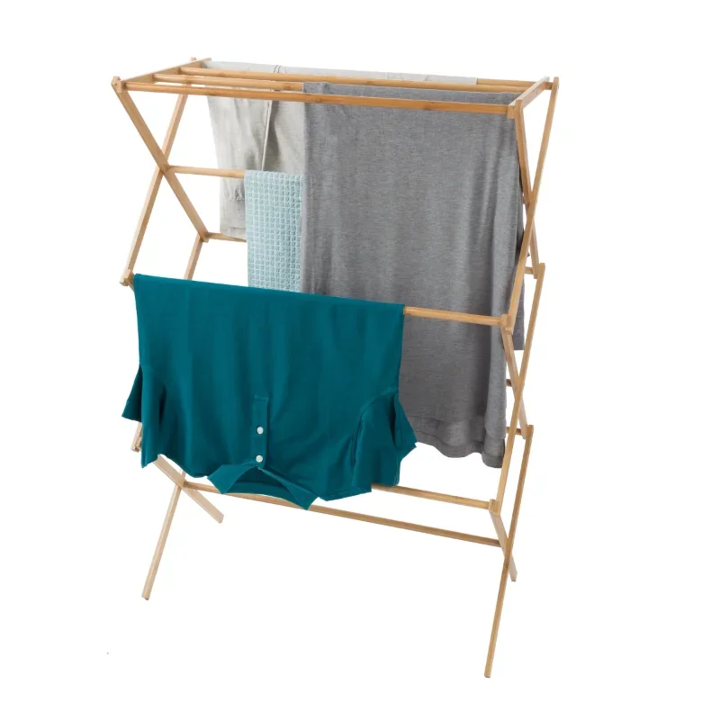 

HOME.Indoor/Outdoor Use Collapsible Bamboo Clothes Drying Rack,Fast delivery