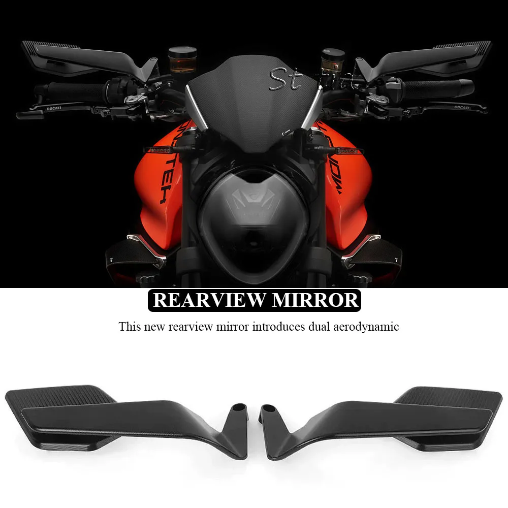 Nuovo specchietto retrovisore antiriflesso 360 °   Specchietto retrovisore regolabile per moto per Ducati Monster 937 SP 21-25 MONSTER 821 18-25