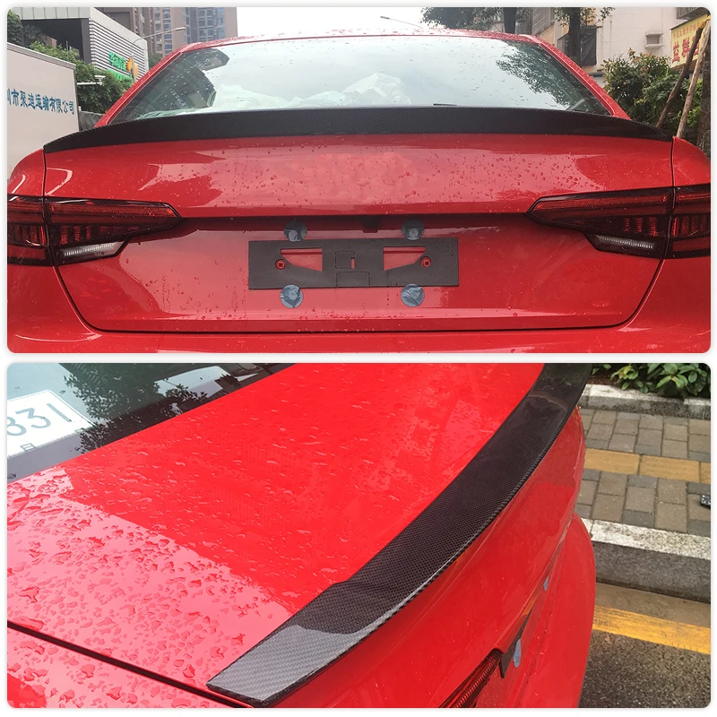 Carbon Fiber Car Rear Trunk Spoiler Wings for Audi A4 A4 Sline S4 Sedan 2017 2018 Auto Rear Spoiler Tail Boot Lid Wing Lip