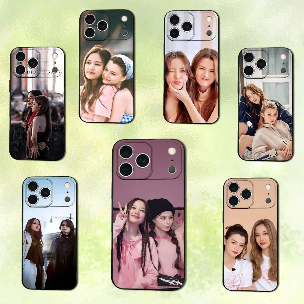 حافظة هاتف Pink T-Theory Freen B-Becky لهاتف iPhone 14,13,17,12,11,16,15,Plus,Pro Max,XS,X,XR,SE,Mini,Soft غطاء أسود من السيليكون