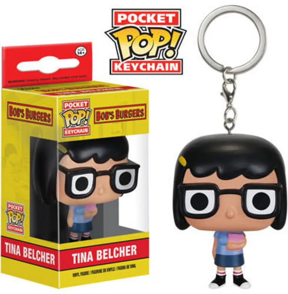 New Arrival FUNKO POCKET POP Keychains Bob's Burgers TINA Belcher Vinyl Figure Toys Keychain for Decorations Children's Gifts