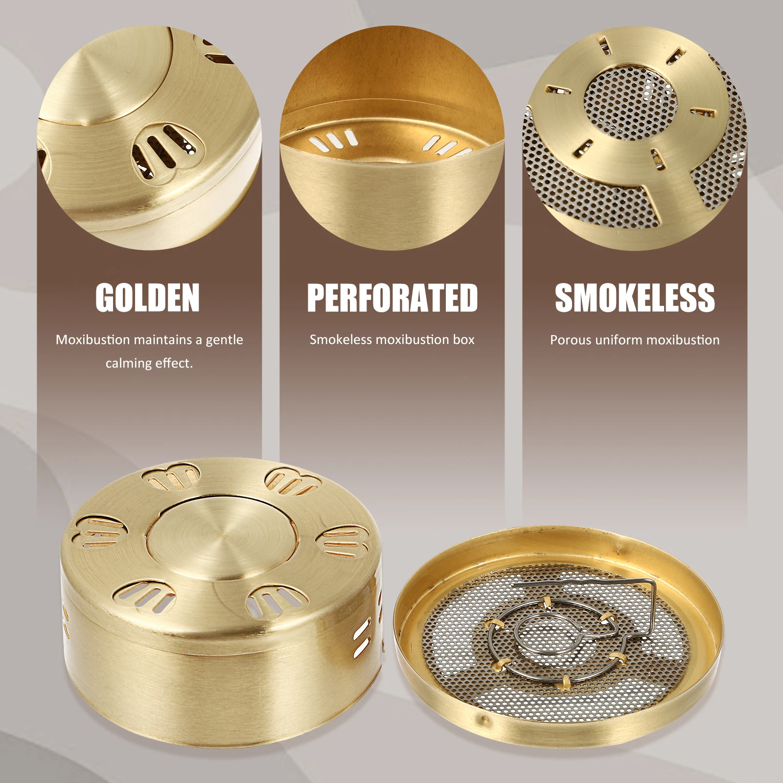 

Copper Moxibustion Box Smokeless Moxa Burner Lightweight Durable Body Care Tool For Adult Elder Gift Moxa Burning Tool