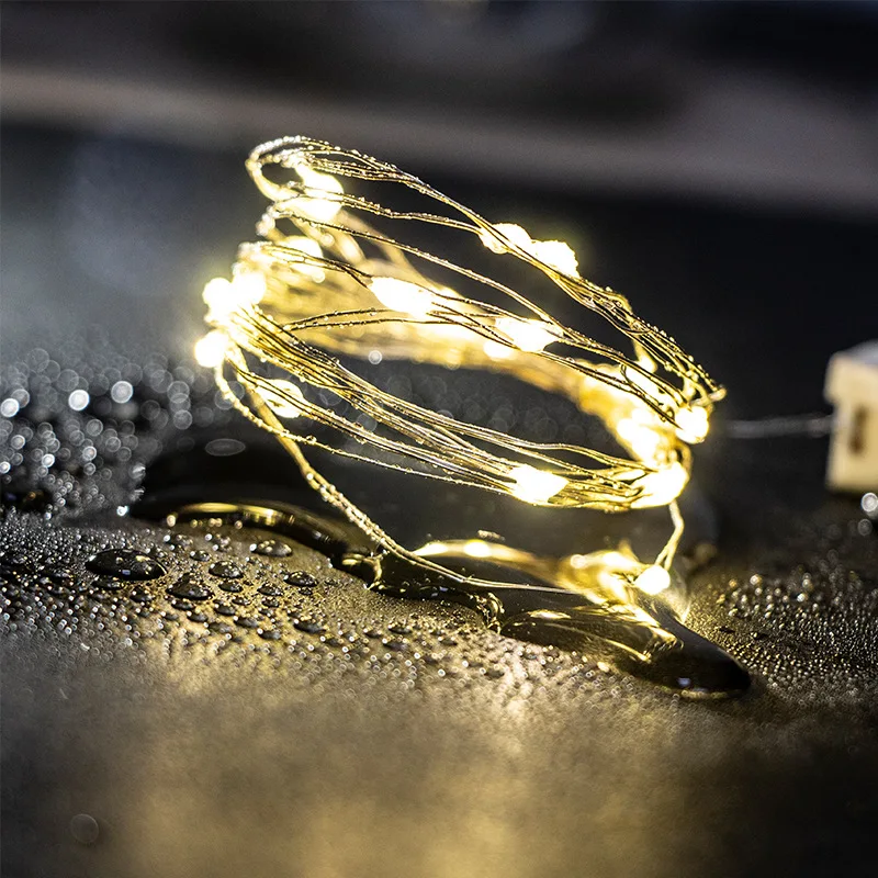 CR2032 battery box 2M Copper Led Fairy String Lights  Operated Fairy Light For Party Bar Wedding Christmas Decoration