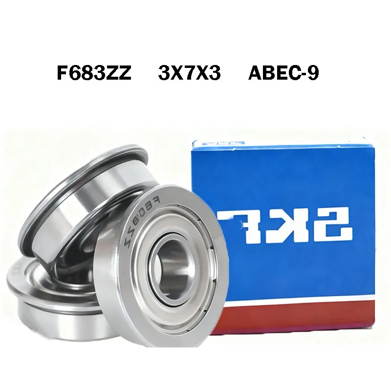 10PCS Sweden SKF Flange Bearing F683ZZ 3*7*3mm ABEC-9 Precision Miniature Flanged bearings F683Z Original bearings