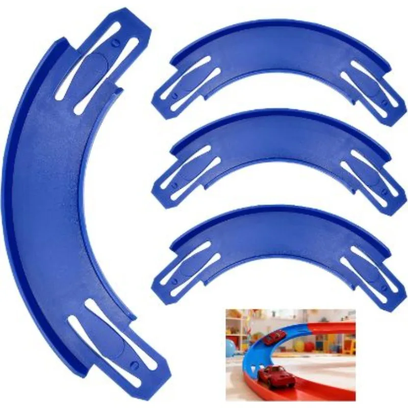 Racetrack Connectors Compatible with Hot Wheels, 90 Degree Banked Turn,  Upgrade Edition (Blue)