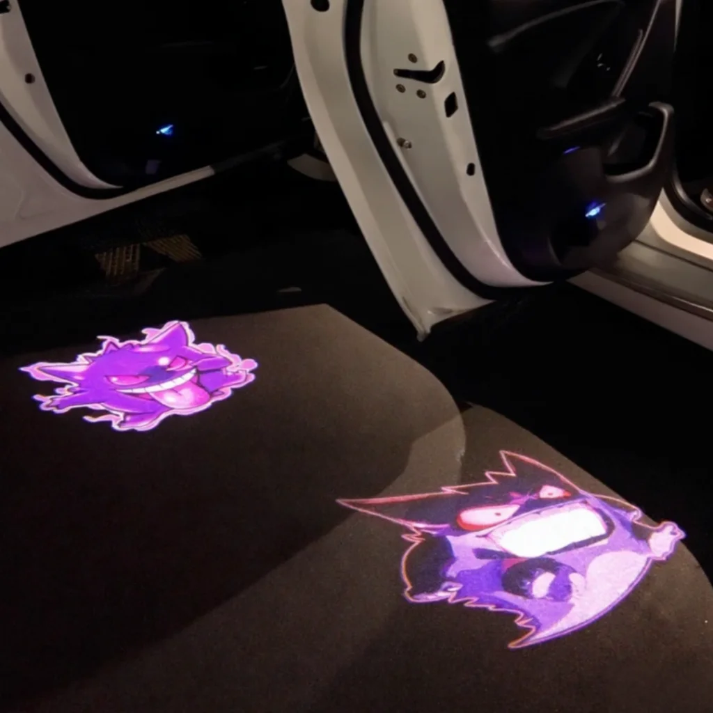 Pokemon Gengar Kabellose Willkommensbeleuchtung Mewtwo Auto-Tür Geister-Schatten-Projektor Wiederaufladbare LED Auto-Außenzubehör-Lampe Geschenk