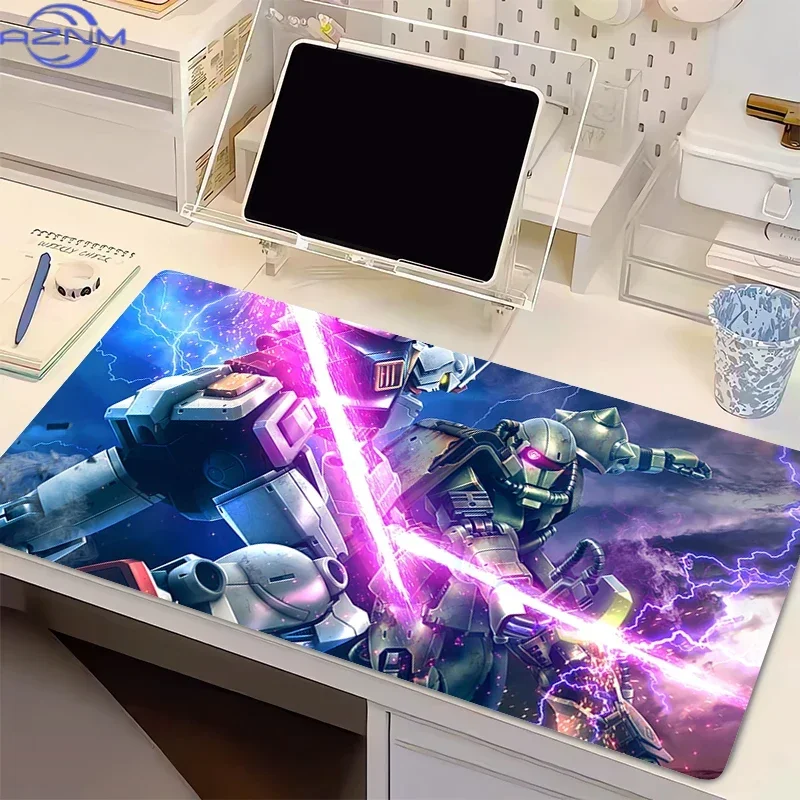 Anime Gundam VS Zaku Lightning Battle Large Mousepad Rubber Non-Slip Gaming Desk Mat Keyboard Pad for Home Office Decor